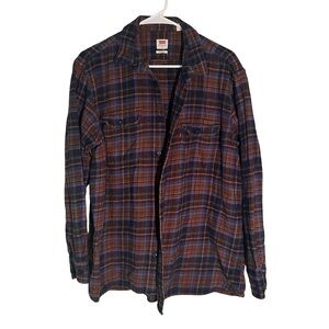 Levi's Men's Checkered Shirt Jacket - Navy and Rust